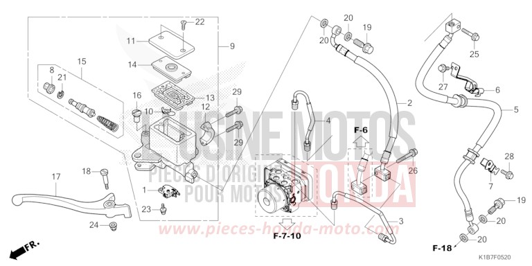 HAUPTBREMSZYLINDER, VORNE ZYLINDER von Forza 350 PEARL COOL WHITE (NHA16) von 2022